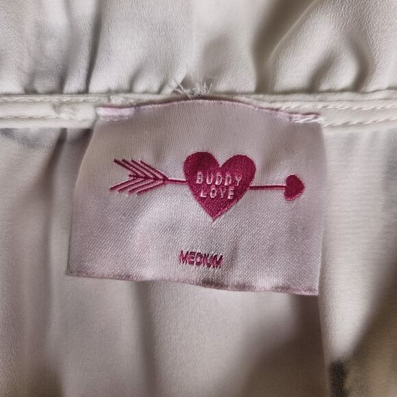Buddy Love Ray Butterfly Dress Short Elastic Waist White Mini Coquette Size M - Picture 10 of 16